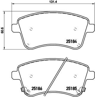 BREMBO Zestaw klocków hamulcowych, hamulce tarczowe P 30 064