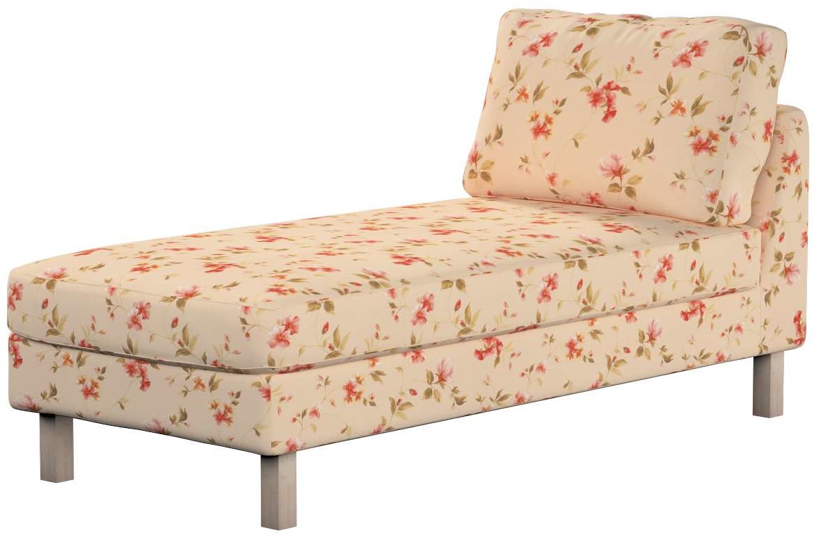 Dekoria pl pl Pokrowiec na szezlong Karlstad wolnostojący krótki kwiatki na kremowym tle 80 x 160 x 80 cm Londres 732-143-88