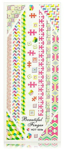 Allepaznokcie Naklejki wodne do paznokci arkusz 12,5 x 5,5 cm hot Nr 009a