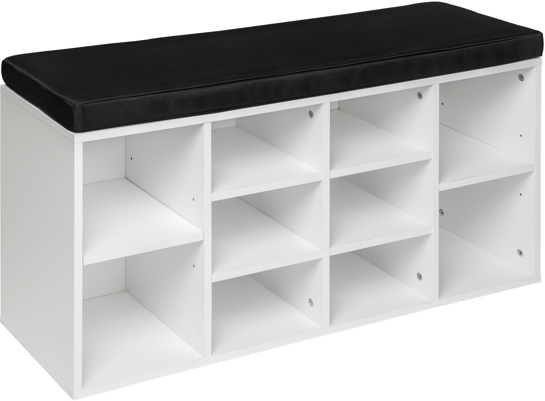 tectake Szafka na buty z poduszką - czarny/biały 403174