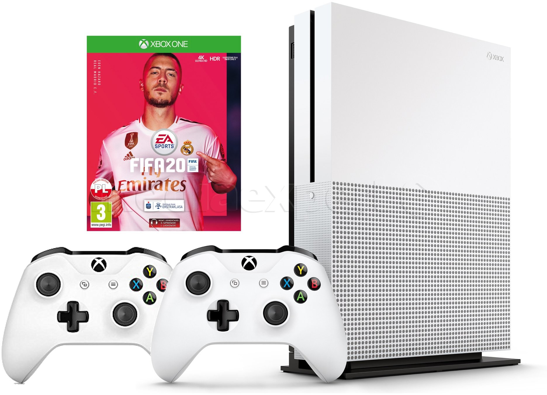 Microsoft Xbox One S 1TB Biały + FIFA 20 + Dodatkowy kontroler