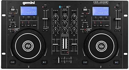 Gemini CDM-4000BT Dual CD/USB Media Player -CD/MP3/USB Mixer Combo (Black) CDM-4000BT