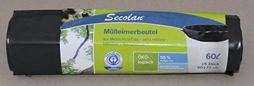 Secolan secolan M ¸ lleimerbeutel, GR ¸ N/czarnym, 60 litrów VE = 1 211001