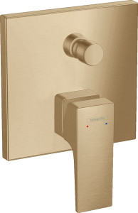 Hansgrohe 32546140 Jednouchwytowa bateria wannowa z systemem zabezpieczającym montaż podtynkowy element zewnętrzny uchwyt jednoramienny brąz szczotkowany