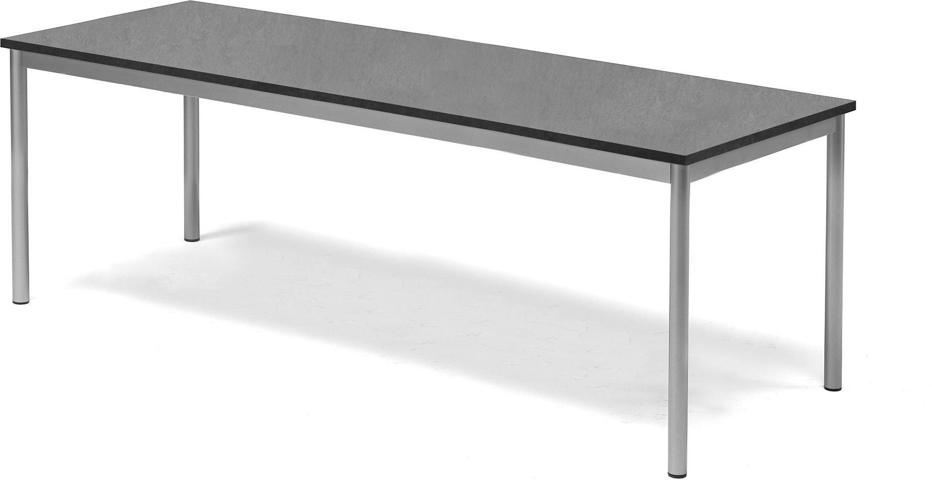 AJ Produkty Table Sonitus 1800x700h.600 mm. Frame silver, tabletop darkgrey linole
