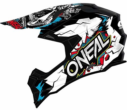 O'NEAL O'NEAL | Kask Motocrossowy | Dziecięcy | MX Enduro | standard bezpieczeństwa ECE 22.05, otwory wentylacyjne dla optymalnej wentylacji i chłodzenia | 2SRS Kask Villian Młodzieżowy | Biały | Rozmiar L 0200-454