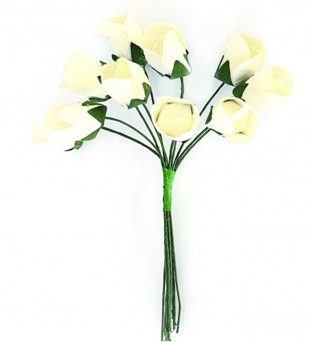 ARGO Kwiaty papierowe bukiecik TULIPANY 10szt. białe