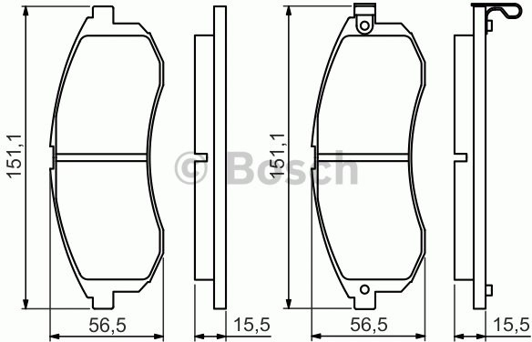 Bosch Zestaw klocków hamulcowych, hamulce tarczowe 0 986 494 362