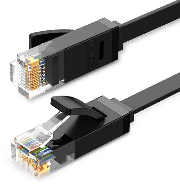 UGREEN Płaski kabel sieciowy Ethernet RJ45, Cat.6, UTP, 1m (czarny)