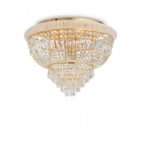 Ideal Lux Plafon Dubai 243498 kryształowa lampa sufitowa w kolorze złota 243498