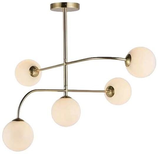 Endon Sufitowa LAMPA hygge OTTO 75939 Endon okrągła OPRAWA szklane kule balls sticks złoty 75939