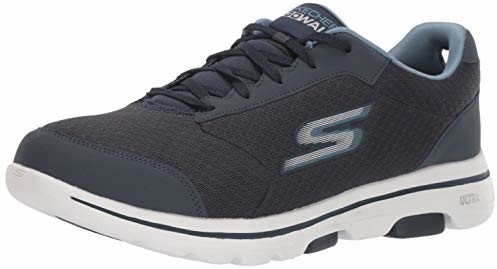 Skechers męskie buty Go Walk 5 Qualify Trainers, niebieskie (Navy Textile/Synthetic/Trim Nvy), 11 UK (45,5 EU)