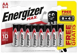 Energizer MAX Bateria alkaliczna AA 8+4 szt 656.923UK