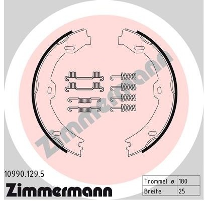 ZIMMERMANN Zesatw szczęk hamulcowych, hamulec postojowy 10990.129.5