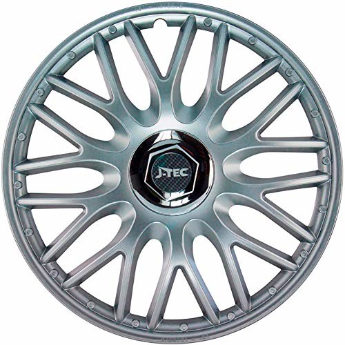 J-Tec J-Tec Order R J13586 Komplet kołpaków ozdobnych, 22,02 cm (13), srebrne + chromowany pierścień 16-inch Silber + Chrom Ringe J16586