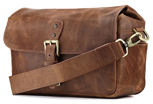 MegaGear megagear torba na aparat  Posłaniec z prawdziwej skóry do-bezlusterkowych, natychmiast obrazu i lustrzanek, brązowy MG1332