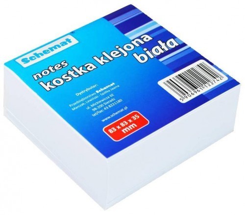 SCHEMAT Kostka klejona biała 83 x 83 x 35 SCHEMAT 7919