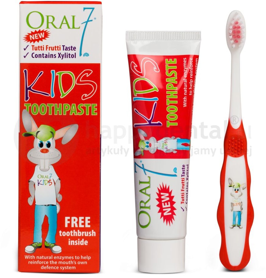 ORAL7 ORAL7 KIDS 75ml - pasta dla dzieci zawierająca kompleks enzymów dla utrzymania naturalnej flory bakteryjnej jamy ustnej + szczoteczka do zębów!