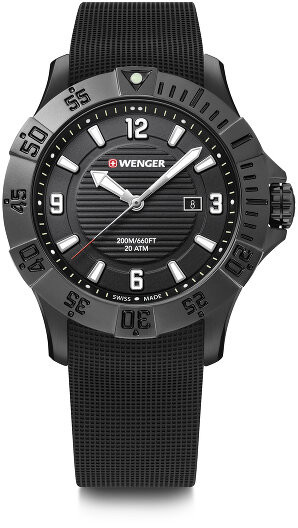 Wenger Seaforce Zegarek dla nurków Zegarek kwarcowy stal nierdzewna schwarz-schwarz 10641134