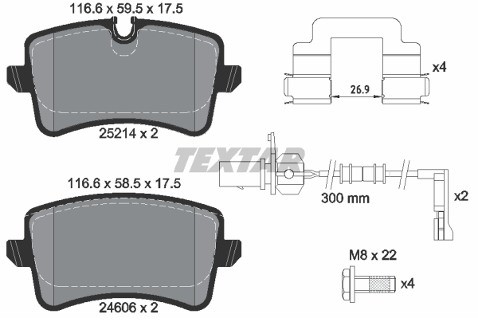 TEXTAR Klocki hamulcowe - komplet 2521401