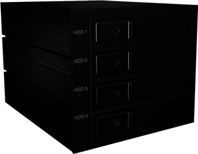Icy Box Macierz dyskowa Icy Box ICYBOX Backplane 4x SAS/SATA 3.5 HDD for 3x5.25 bay Hot Swap Trayless MiniSAS connector Black IB-564SAS-12G