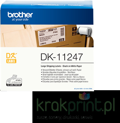Brother etykiety papierowe 103mm x 164mm biała 180 szt DK11247 DK-11247