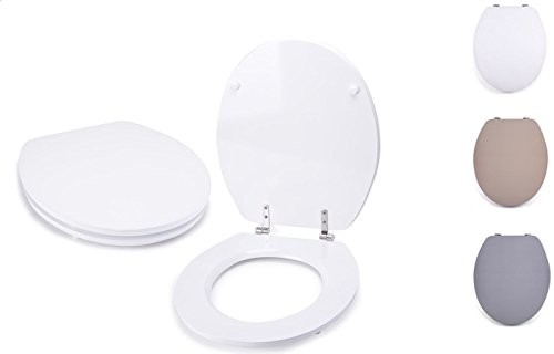 MSV 141660 deska sedesowa z akrylu/stal nierdzewna w stal nierdzewna, Biały, 30 x 20 x 15 cm 141660