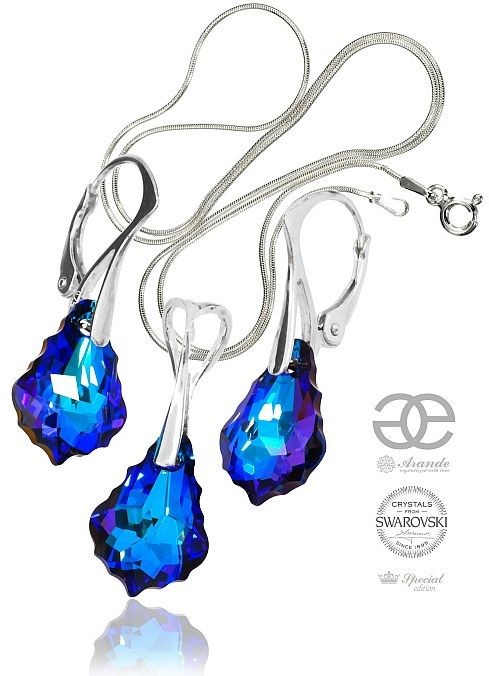 Arande SWAROVSKI Komplet Łańcuszek Srebro CERTYFIKAT 5555551512