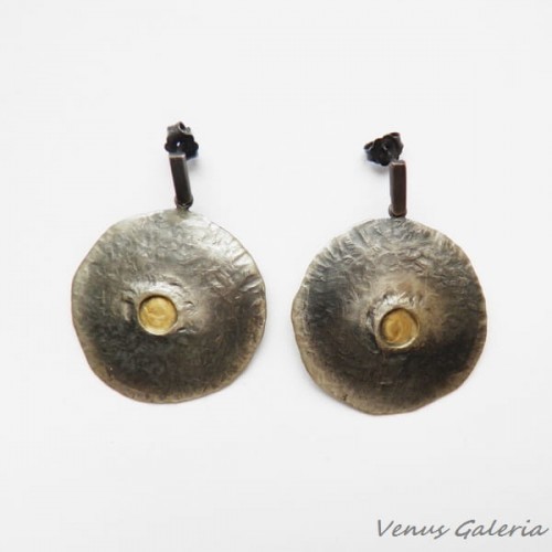 Kolczyki srebrne oksydowane - Jowisz na sztyftach 1758