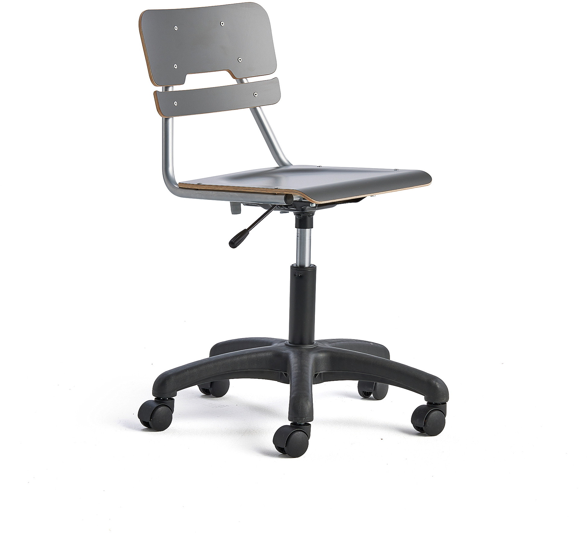 H AJ Produkty Krzesło LEGERE z regulacją wysokości, małe siedzisko, na kółkach, 430-550 mm, antracyt