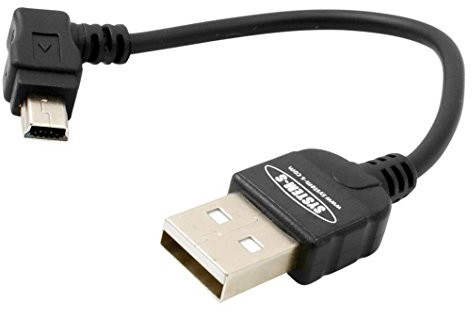 System-S Mini USB Adapter sieciowy wtyczka kątowa 90 stopni kątowana kablem do transmisji danych i ładowania, 10 cm 50437857