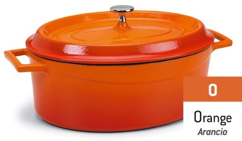 Pentole Agnelli pentole agnelli Slow Cook rondel Oval z 2 uchwytami, wykonane z żeliwa COGHSOP12629O