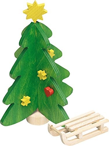 Rülke Holzspielzeug Rülke Holzspielzeug 21636 Domek dla lalek zielony żółty czerwony kolor drewna Rulke21636
