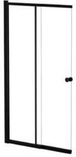 Besco EASY SLIDE BLACK Parawan nawannowy przesuwany 100x150 szkło transparentne Czarny matt