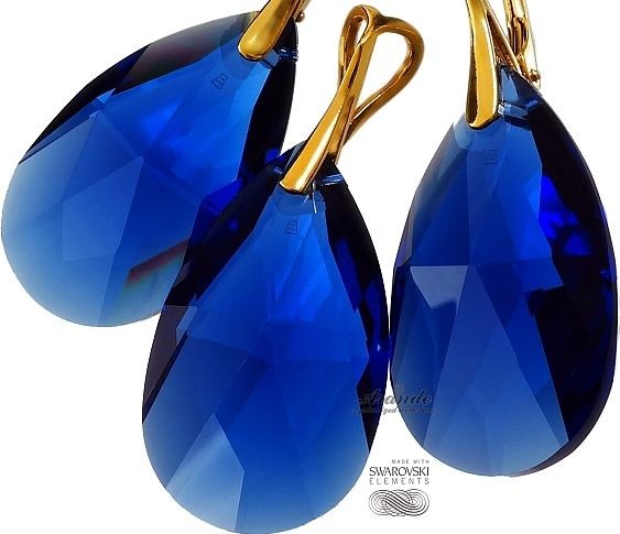 Arande SWAROVSKI szafirowy komplet SAPPHIRE ZŁOTE SREBRO 4394908660