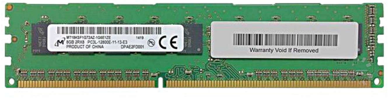 Micron  RAM 1x 8GB ECC UNBUFFERED DDR3 1600MHz PC3-12800 UDIMM | MT18KSF1G72AZ-1G6 232542325423254