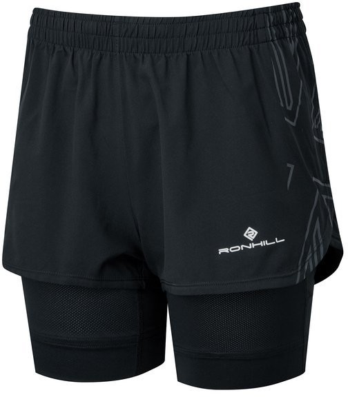 RONHILL RONHILL Spodenki biegowe damskie TECH MARATHON TWIN SHORT czarne