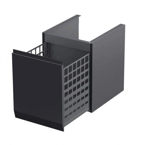Oristo Szafka wisząca boczna niska BRYLANT UNI 40 cm z koszem CZARNY MAT OR36-SN1S-40-8-V3