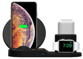 Apple Bezprzewodowa ładowarka LAMA pro telefon Watch a Airpods 15W Czarna