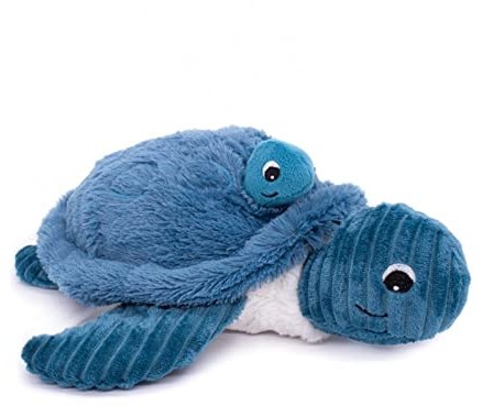 LES DÉGLINGOS Ptipotos by les Déglingos - Pluszowy Sauvenou la Mummy i jej dziecko - Oryginalny miękki miękki plusz - Idealny prezent od urodzenia - Pomysł na prezent urodzinowy - Miękki pluszowy - Niebieski 73500