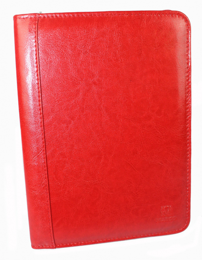 MARCO (PL) Notatnik - Solidny Notes Biwuar Organizer MARCO (PL) Skóra Licowa Czerwony B06-b