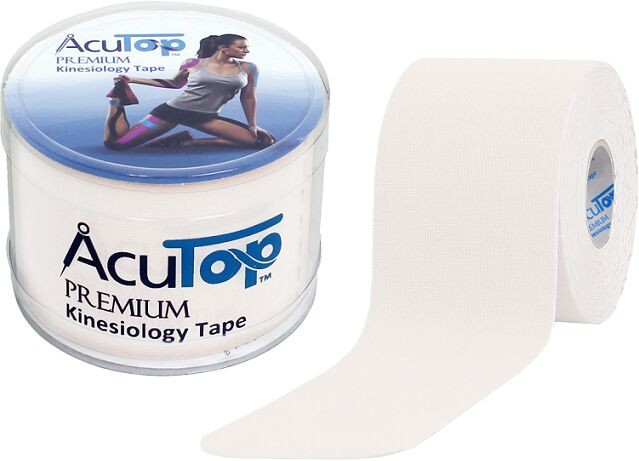 Tape Acutop AcuTop PREMIUM kinesiology KINESIO biały + PUDEŁKO wielorazowe + INSTRUKCJA (atp white)