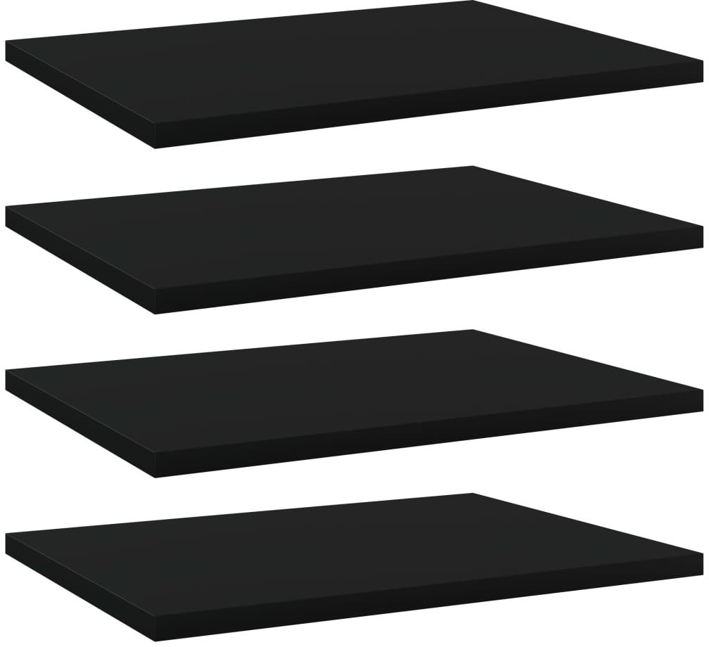 VidaXL Półki na książki, 4 szt., czarne, 40x30x1,5 cm, płyta wiórowa 805156 VidaXL