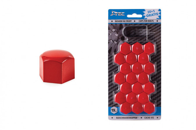 AMiO Nasadki na śruby 19 mm czerwone AMI-G21306