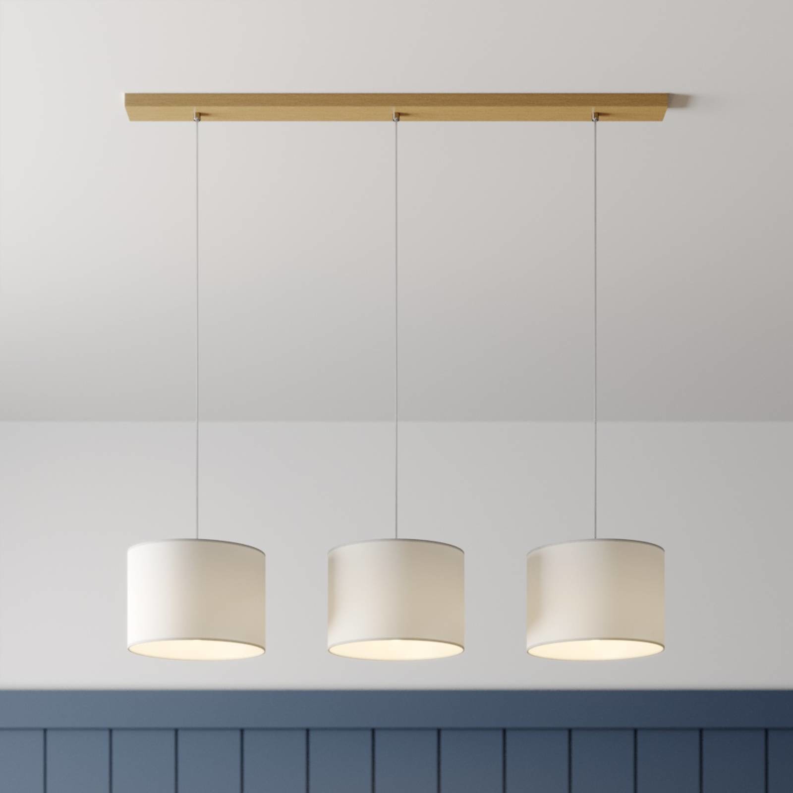 Britop Lampa wisząca Corralee, biała, 3-punktowa