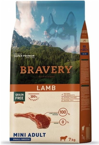 Bravery Dog ADULT MINI Grain Free Lamb 7 kg