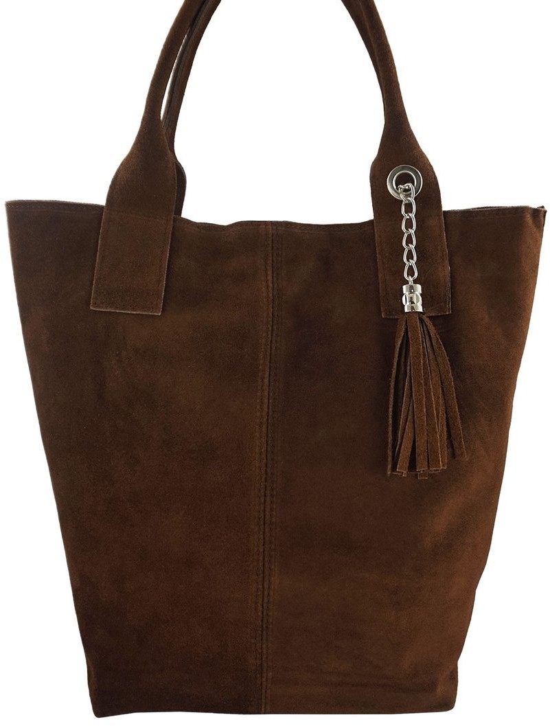 Barberini's Shopper bag - torebka damska zamszowa - Brązowa 375/8-6