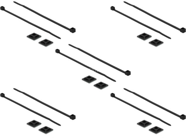 Delock 18680 opaska montażowa Czarny Nylon 10 szt.