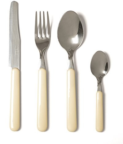 Merry Christmas sztućce 24 cz. Zestaw Fashion naturalna biel 48518