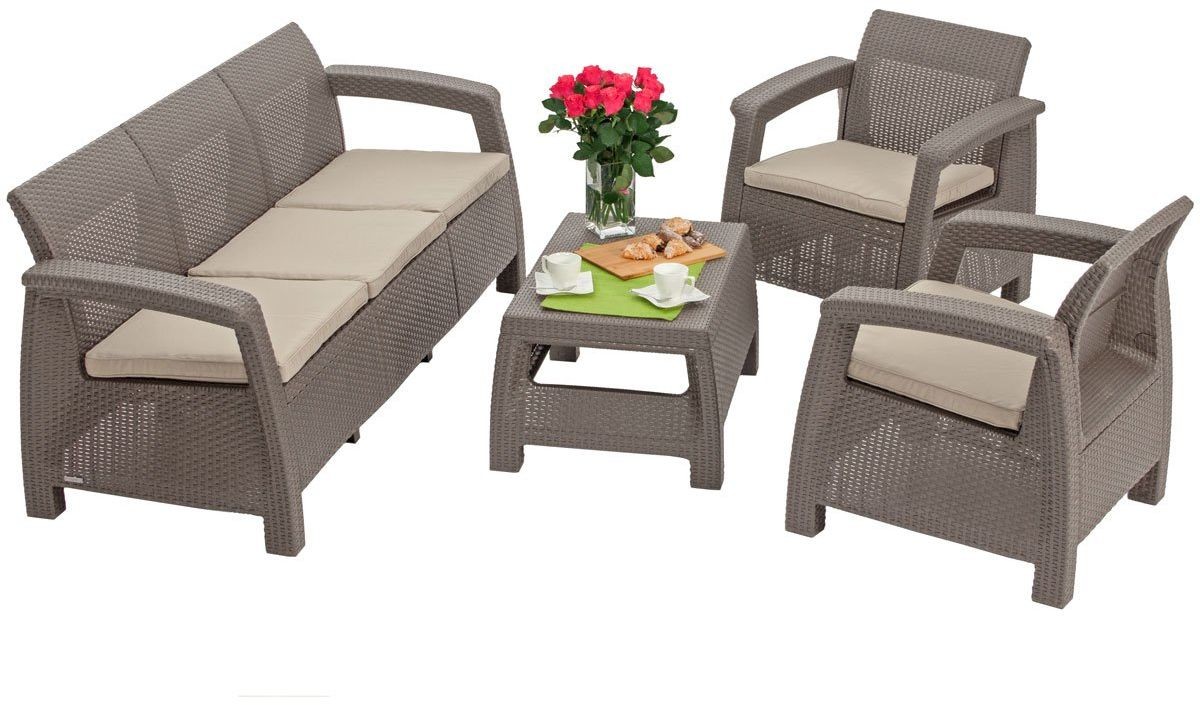 Keter Zestaw wypoczynkowy CORFU SET MAX 5-osobowy - cappuccino 15-426